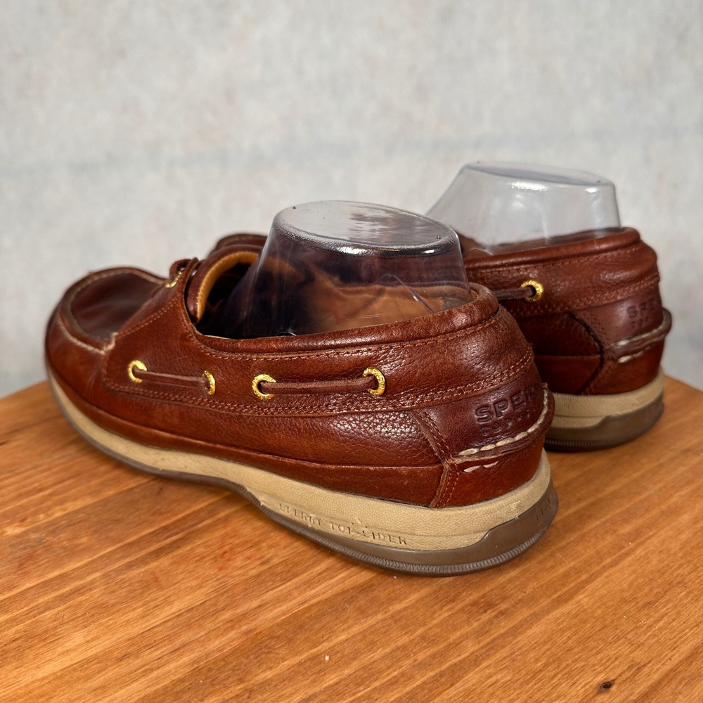 Sperry Top-Sider Billfish Boat Shoes Mens 11M Tan Leather Fair Condition 0579060 - Picture 8 of 16